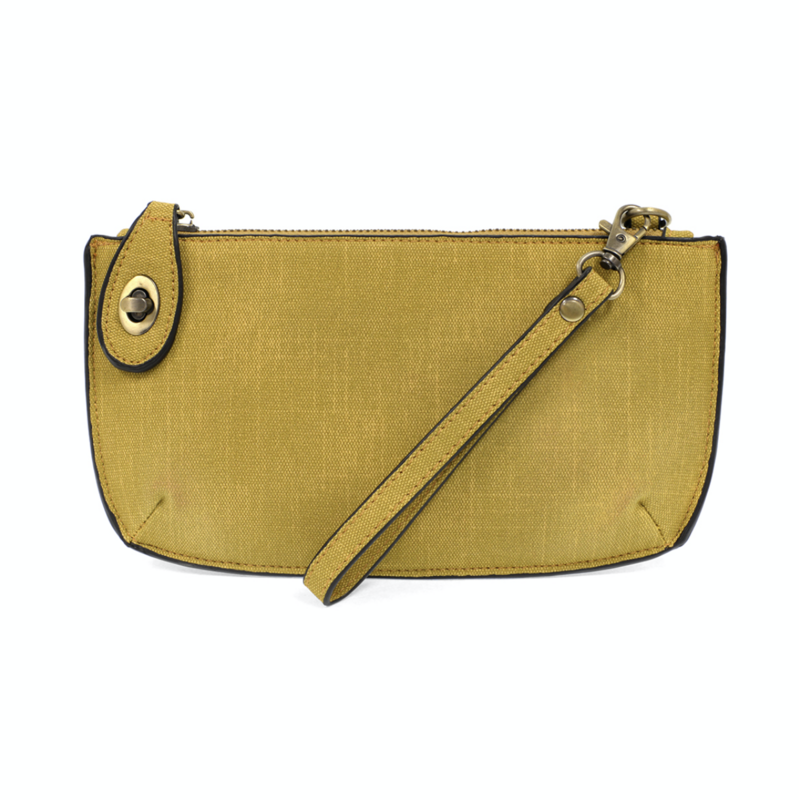 Joy Chartreuse Faux Linen Crossbody Wristlet Clutch Joy Chartreuse Faux Linen Crossbody Wristlet Clutch