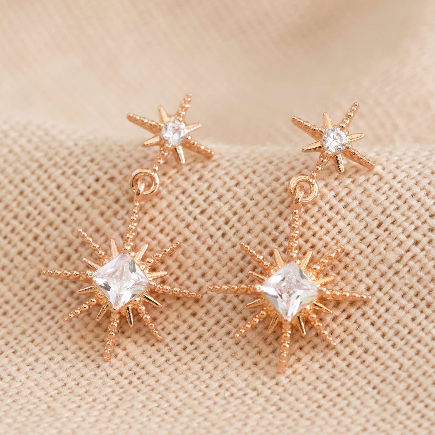 Crystal Double Star Earrings