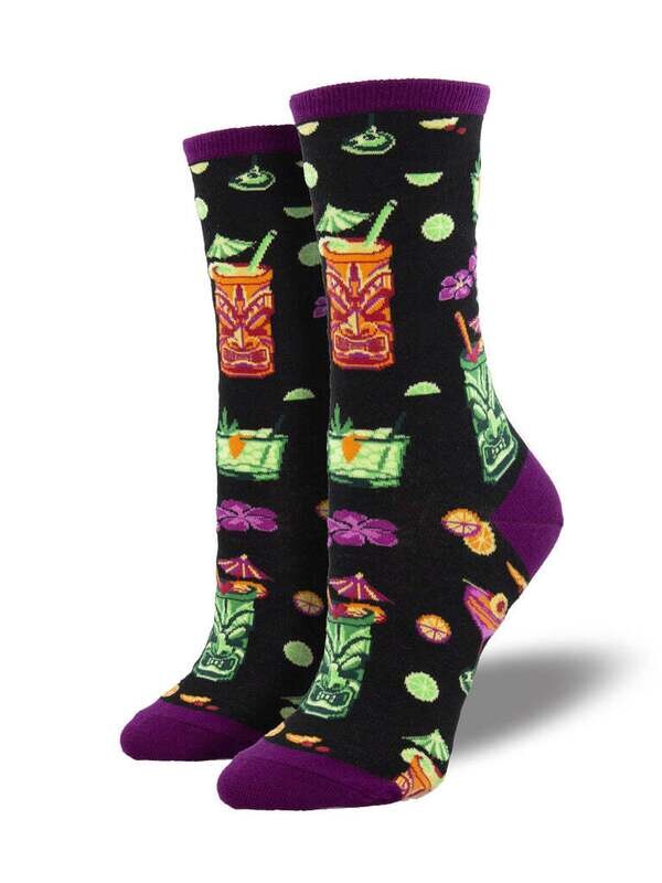 Women&#39;s Socks-Tiki Drinks Blk