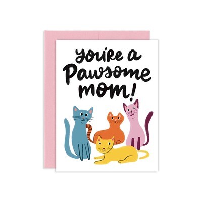  Pawsome Cat Mom Card