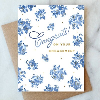 AJ French Blue Engagement Card