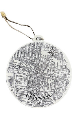 Plymouth Map Ornament