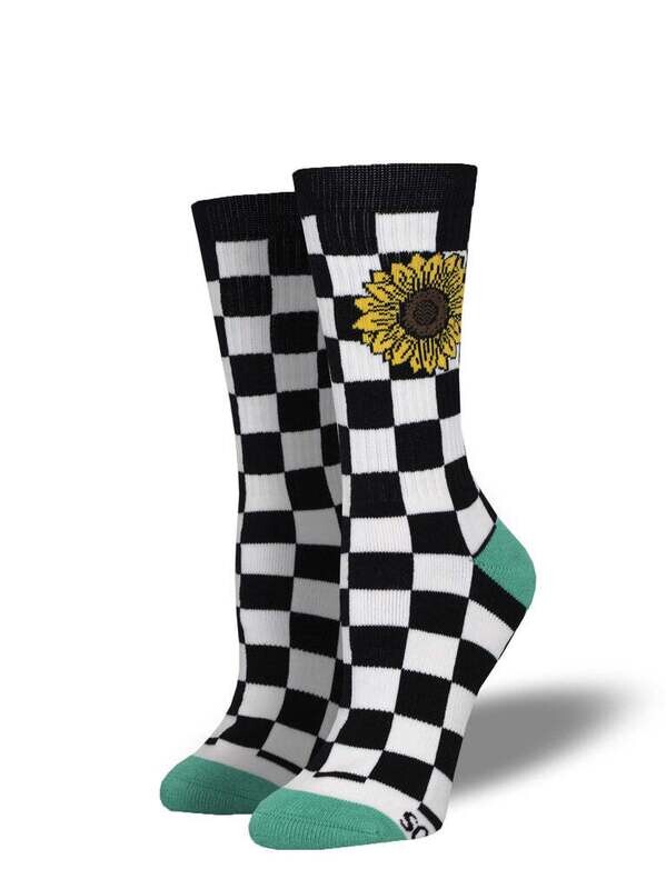Checker Flowers 7-10 Kid&#39;s Socks