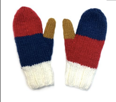 Red, Blue, Gold Mittens