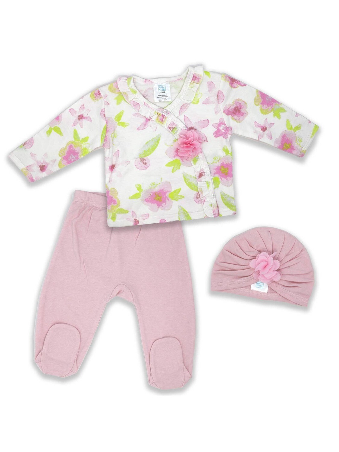 Pink Floral Baby Set