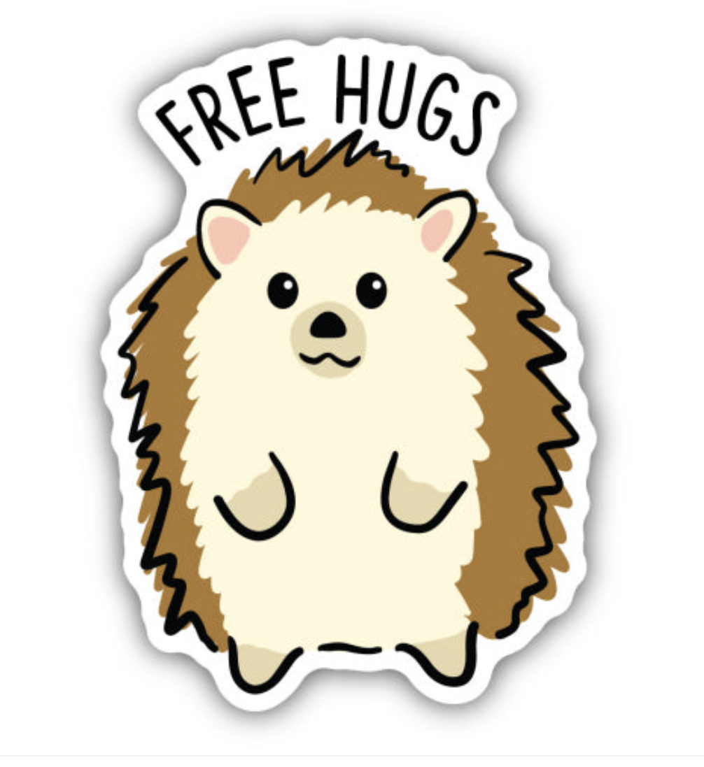 Free Hugs Hedgehog Sticker