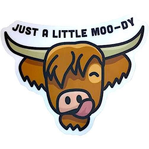 Moo-dy Sticker