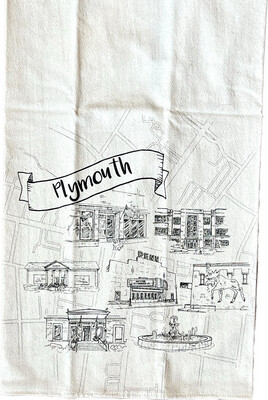 Plymouth Icon Tea Towel