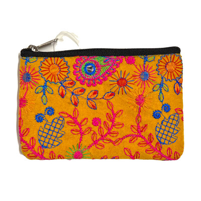 Gold w/Flowers Pouch
