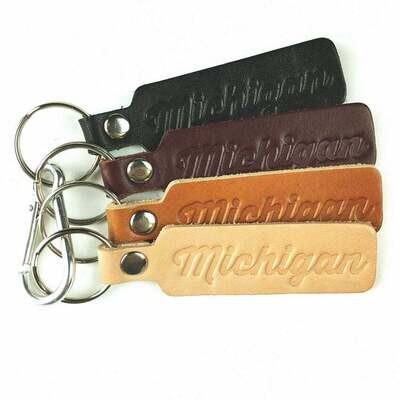 Michigan Leather Keyring