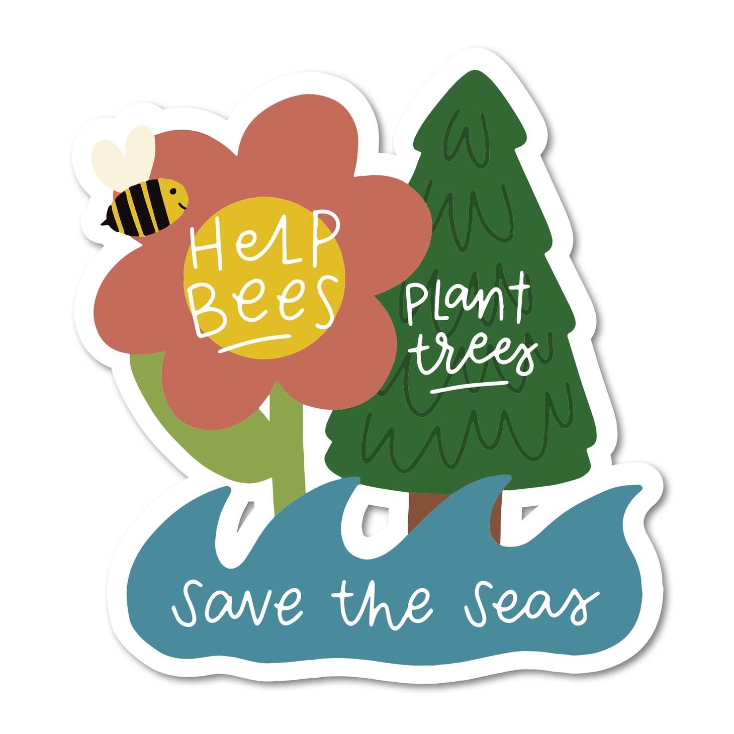 Help Bees Plant Trees Sticker