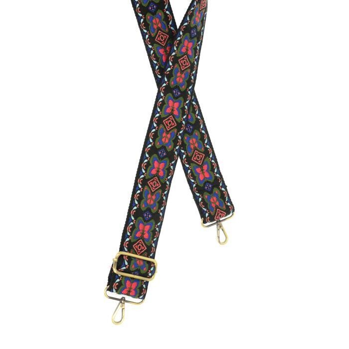 Blk/Pink Butterfly Guitar Strap