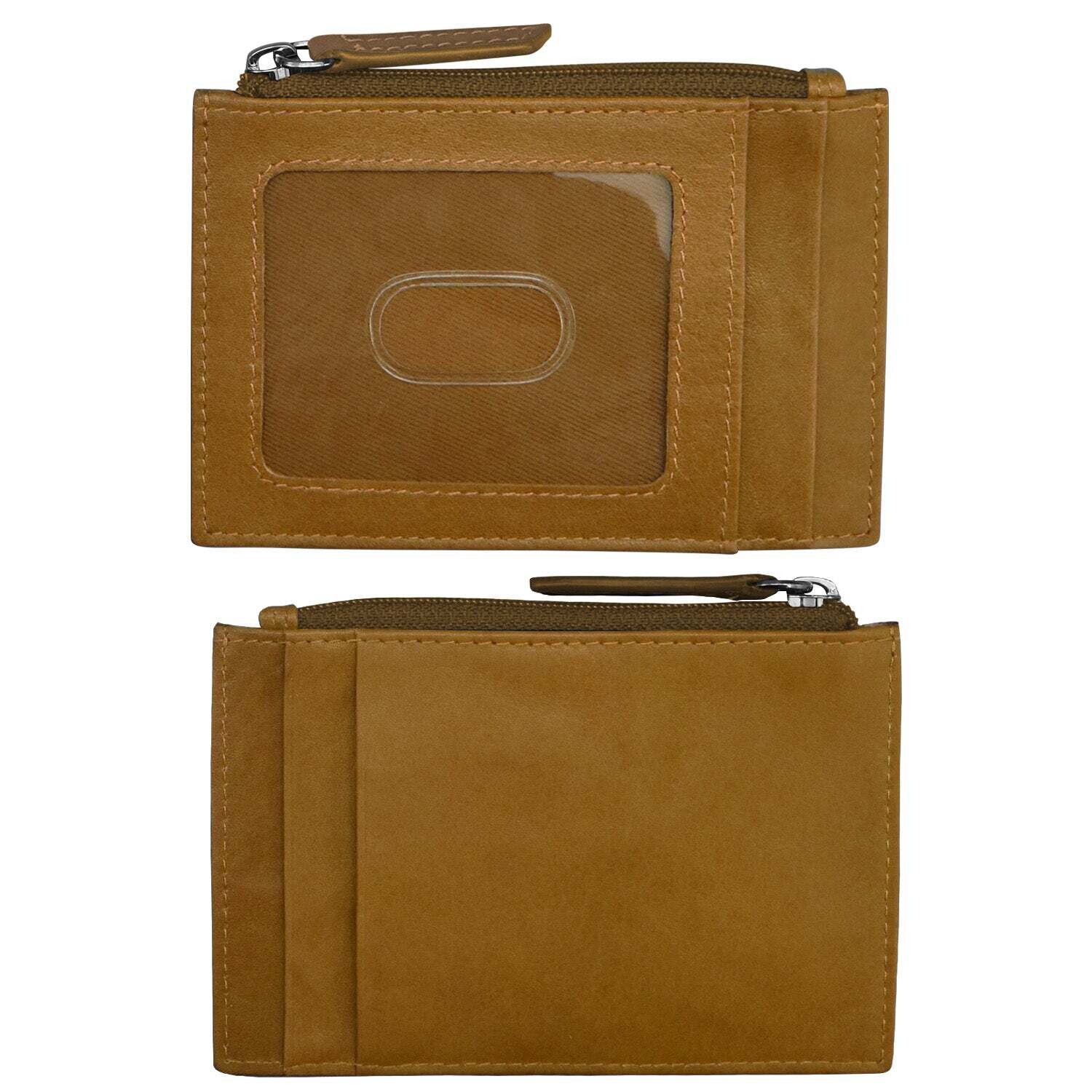 Zip ID Card Case Antique Saddle