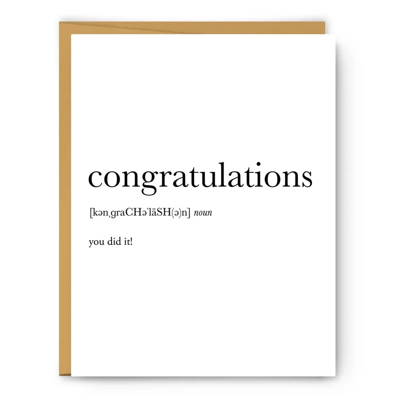 Congratulations Definition Card