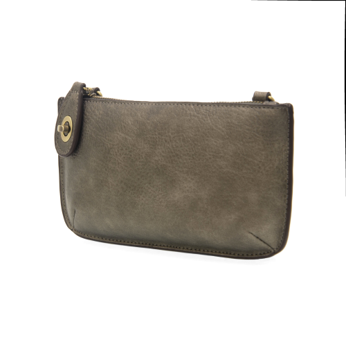 Joy Metallic Dark Chrome Crossbody Wristlet Clutch