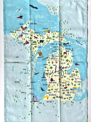 Michigan Whimsical Tea Towel