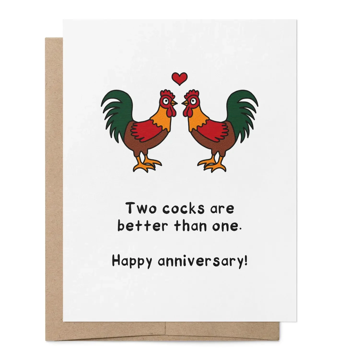 Two Cocks Anniversary Card