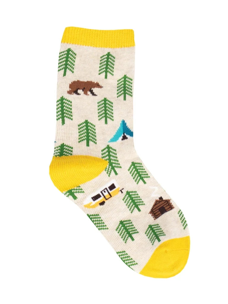Bear in the Woods 4-7 Kid's Socks