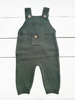 Knit Overalls  Green
