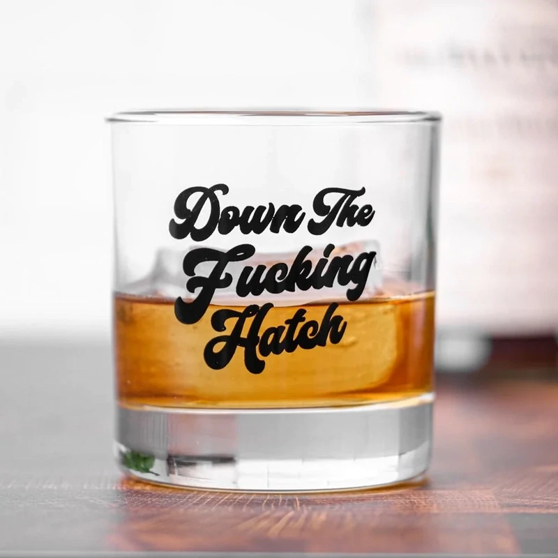 Down The Hatch Rocks Glass