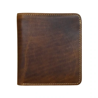 Rustic Brn Bi-fold Mini Wallet Two Tone