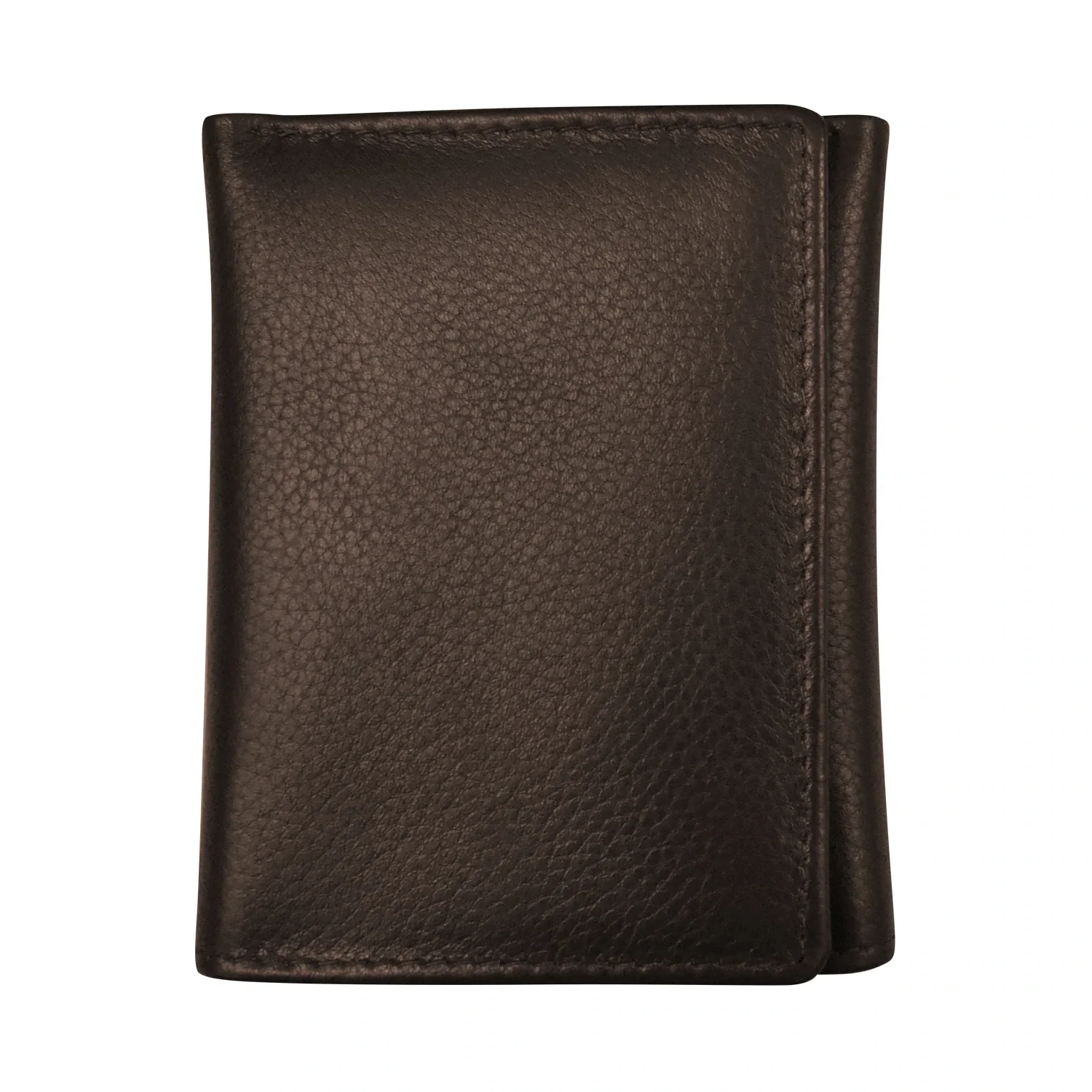 Mocha Pebble Grain Leather Trifold Wallet