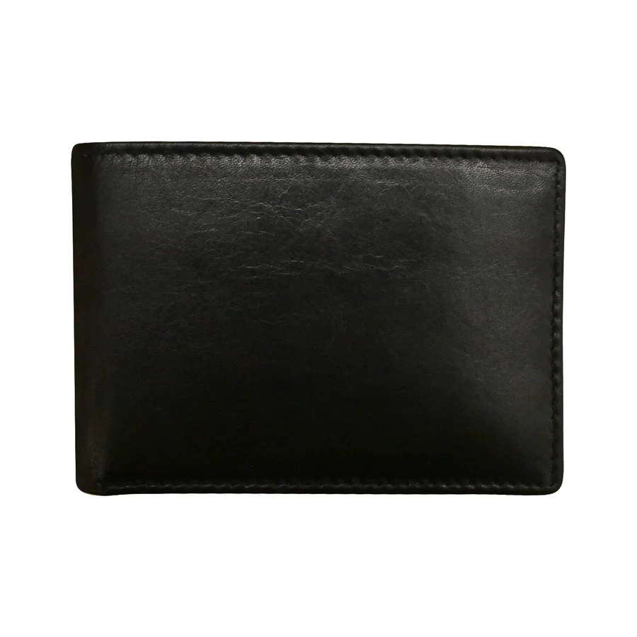 Black Compact Bifold with Left Flip Wallet