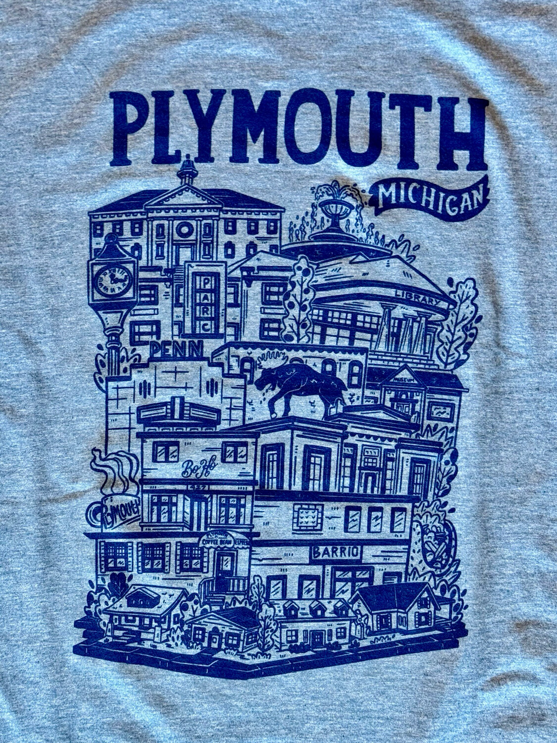 Ply Mich Heather Blue Tee