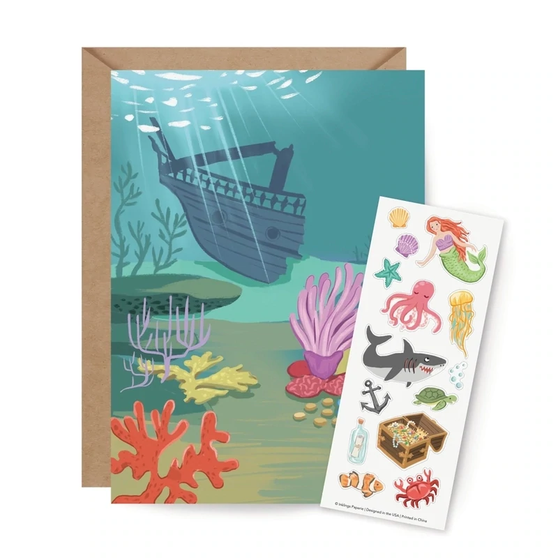 Sticker Under the Sea Card
