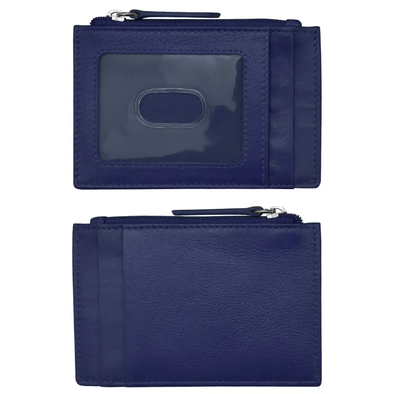 Classic Navy Zip ID Card Case