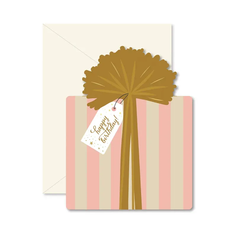 Stiped Gift Birthday Card
