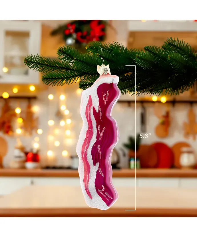 Glass Bacon Ornament