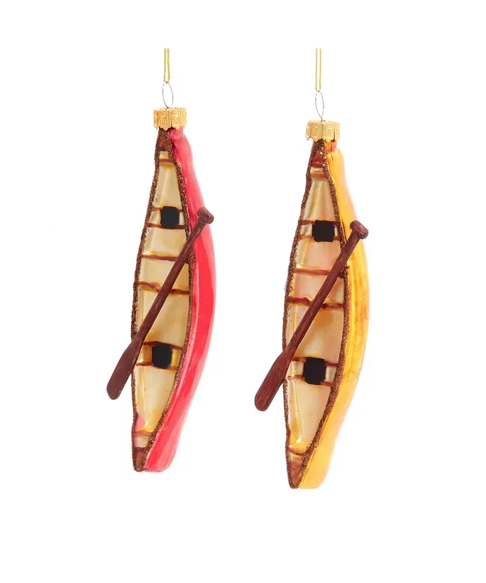 Glass Canoe Ornament