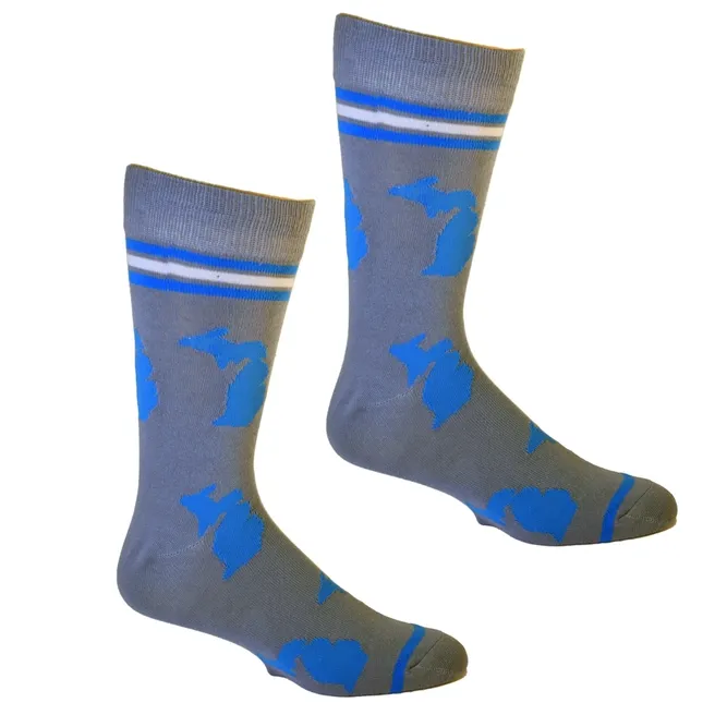 Michigan Blue/Grey Men&#39;s Socks