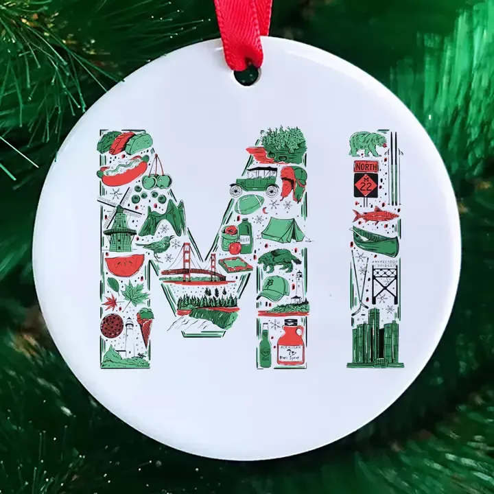 Illustrated MI Ornament 