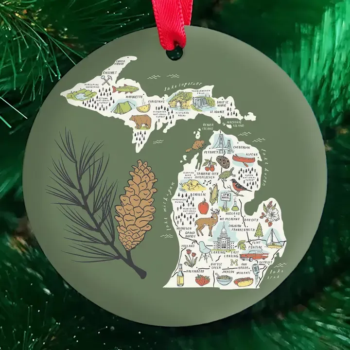 Michigan Map Ornament