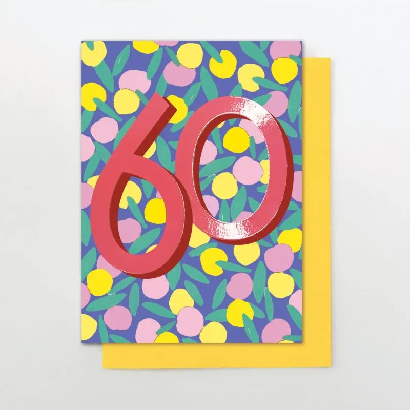 Floral 60th Card