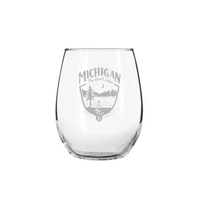 Detroit Shield Wine Glass