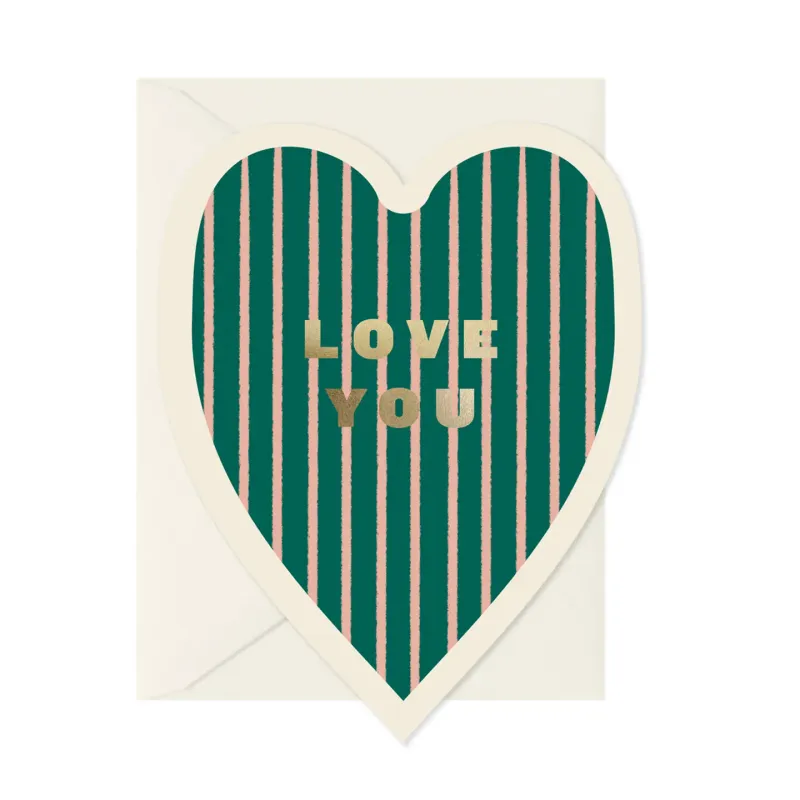 Love You Heart Shaped Card