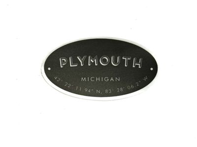 Plymouth Coordinates Sticker