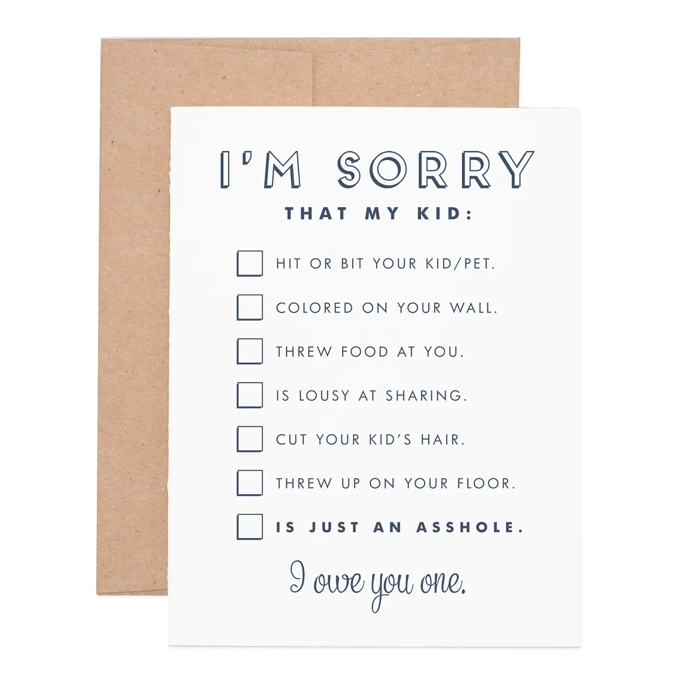 I'm Sorry for My Kid Card I'm Sorry for My Kid Card