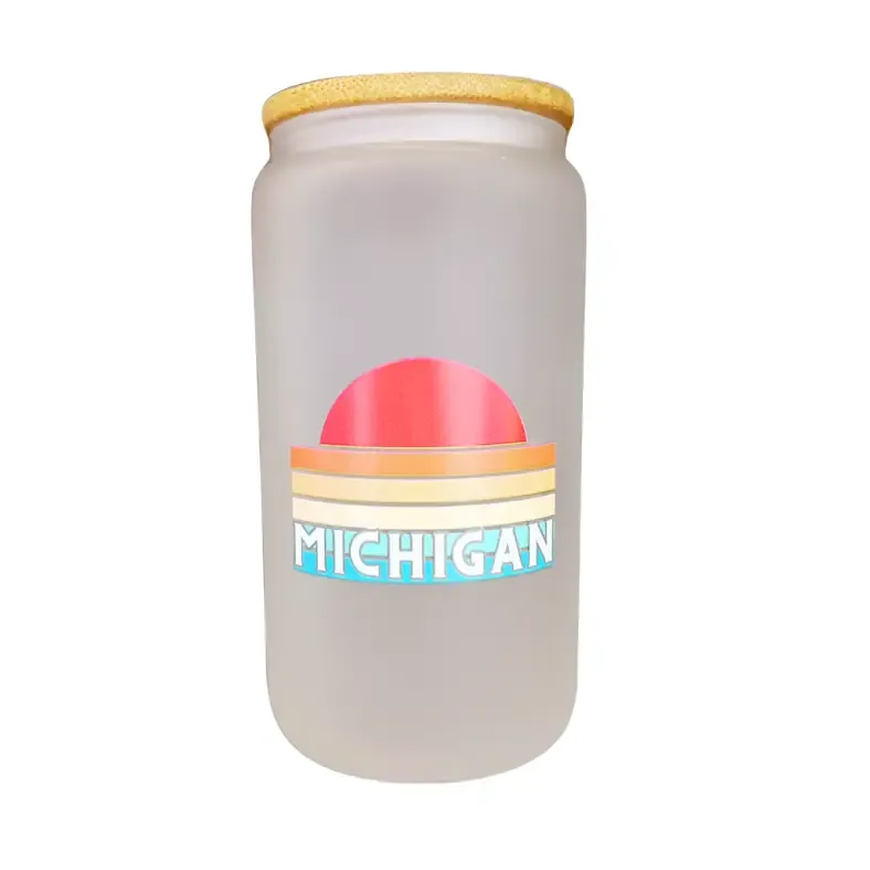 Frosted MI Sunset Glass