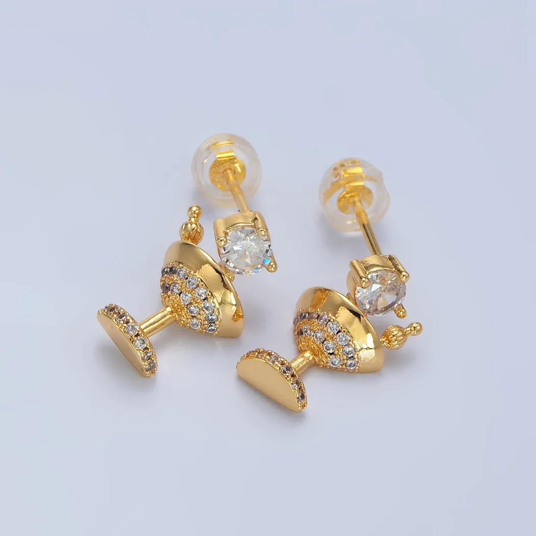 Gold Martini Earrings