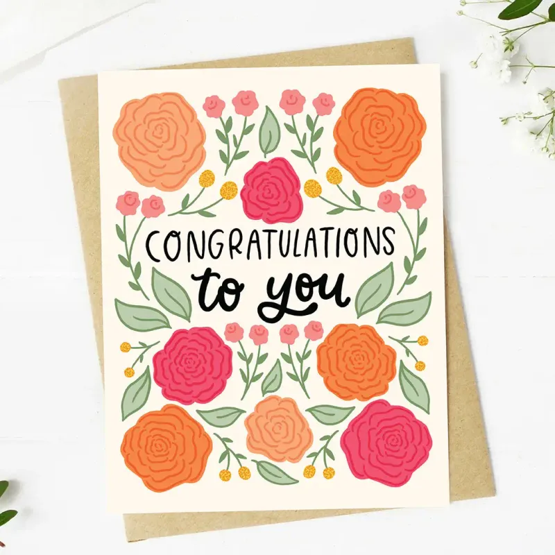 Congrats Floral Card