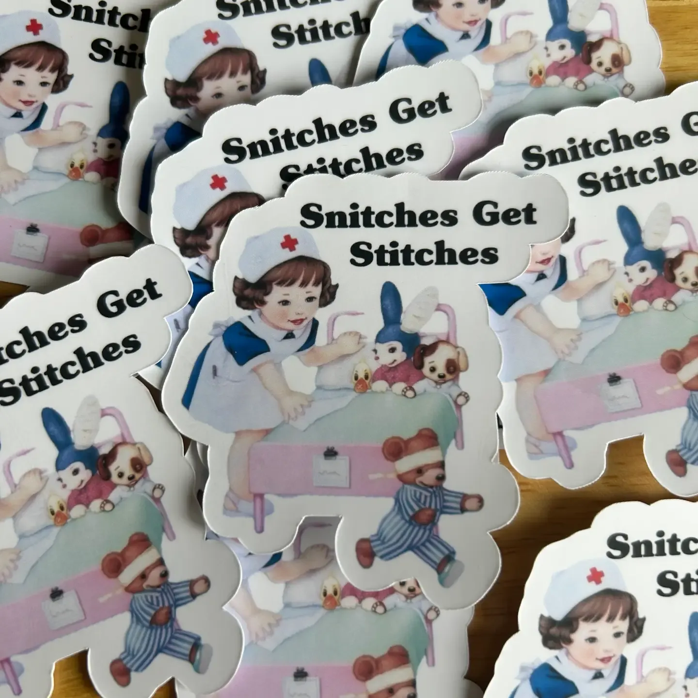 Snitches Get Stitches Sticker