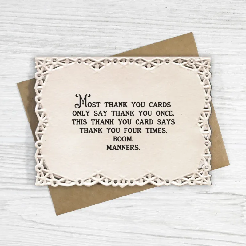 Vintage Repeated Thank you Card