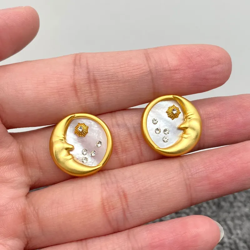 Gold Plated Moon Earrings Gold Plated Moon Earrings