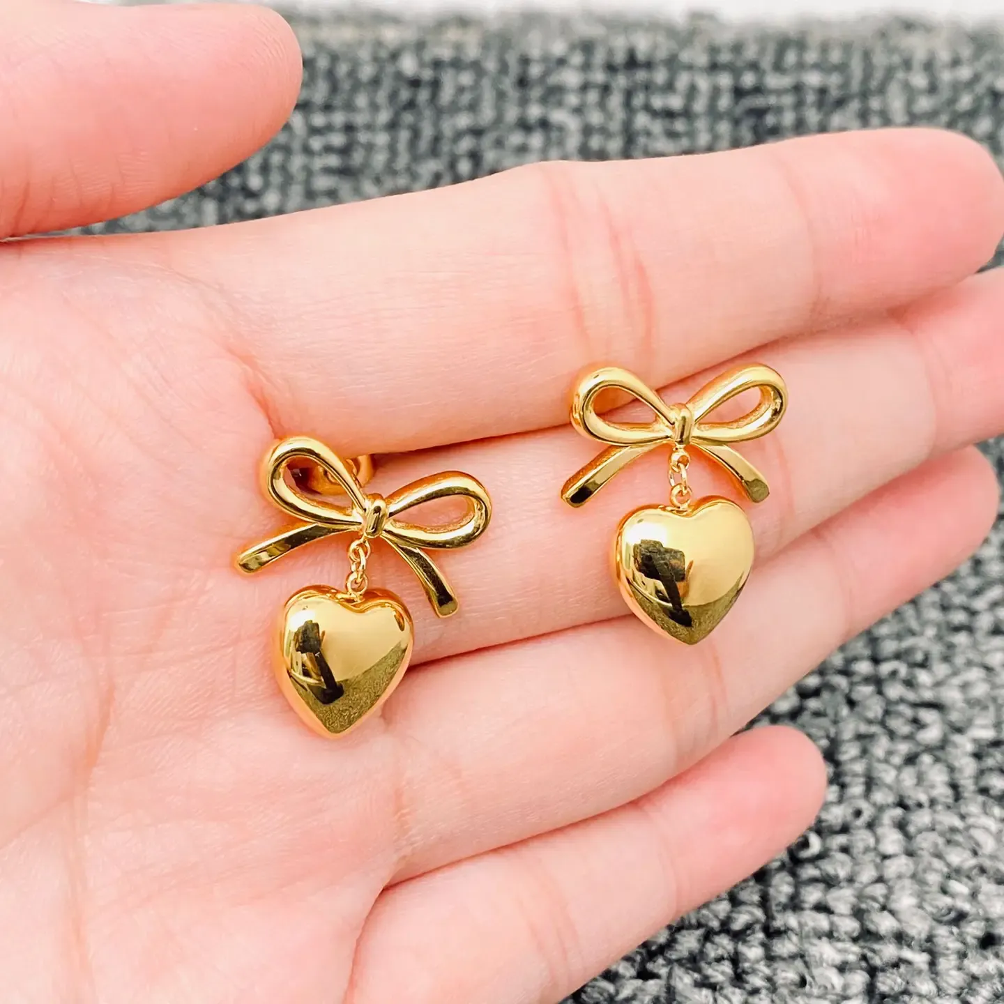 Heart Bow Earrings