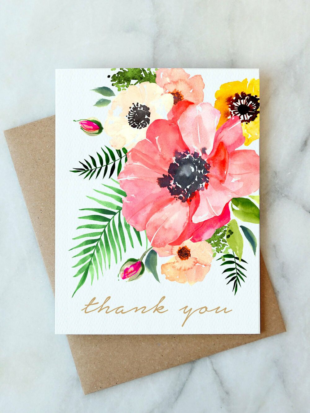 AJ Thank You Florals Card