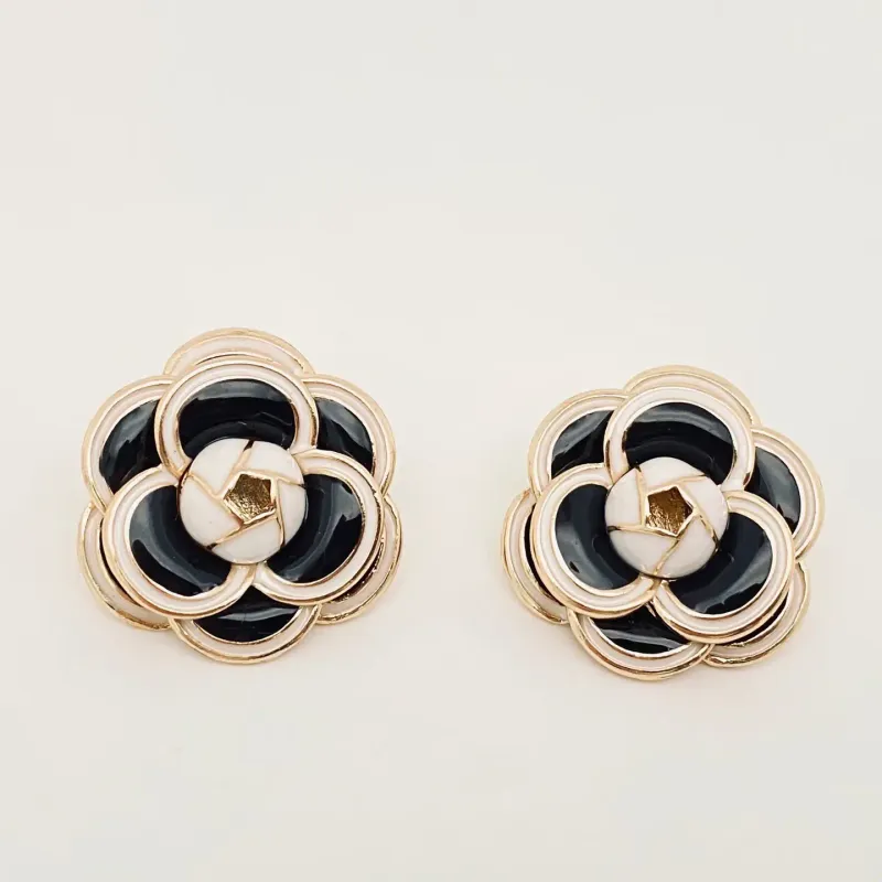 Enamel Camellia Earrings Enamel Camellia Earrings